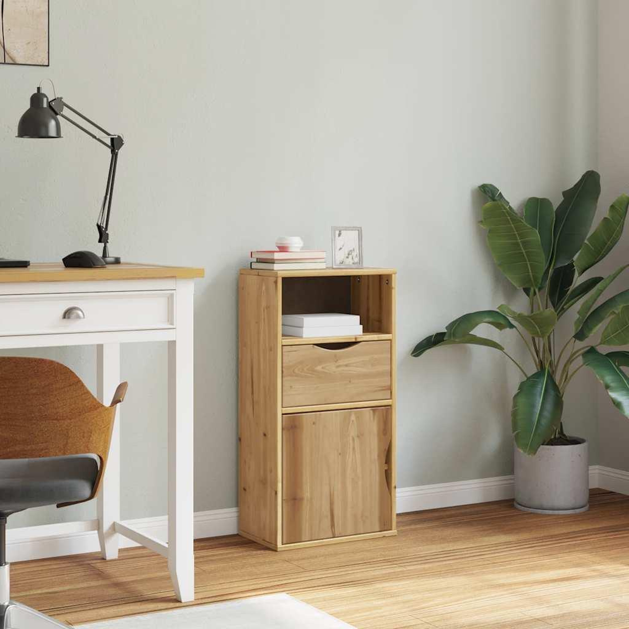 Voir la diapositive 4 : VIDAXL Armoire laterale avec tiroir ODDA 40x24x79 cm bois massif pin