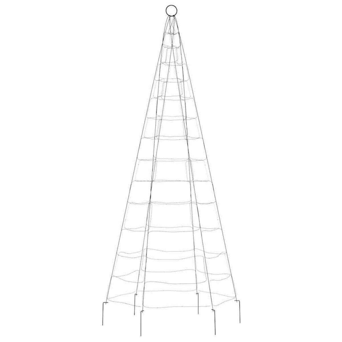 VIDAXL Sapin de Noël a LED sur mat de drapeau 200 LED blanc 180 cm