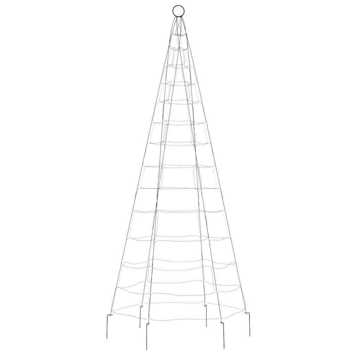 VIDAXL Sapin de Noël a LED sur mat de drapeau 200 LED blanc 180 cm