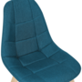 Voir la diapositive 5 : ID MARKET Lot de 4 chaises scandinaves GABY bleues en tissu pour salle à manger