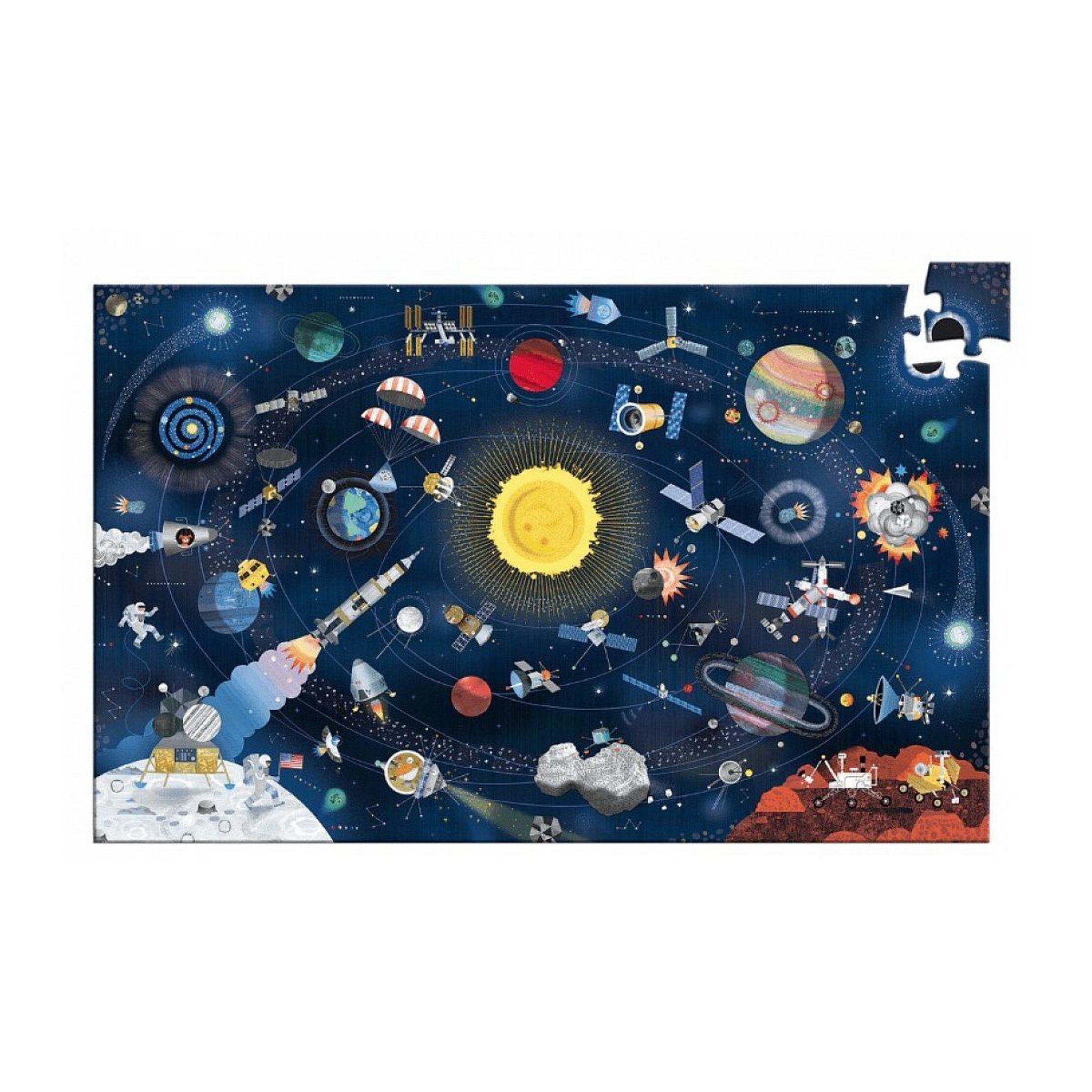 Voir la diapositive 2 : Djeco Puzzle observation l'espace 200 pcs et livret