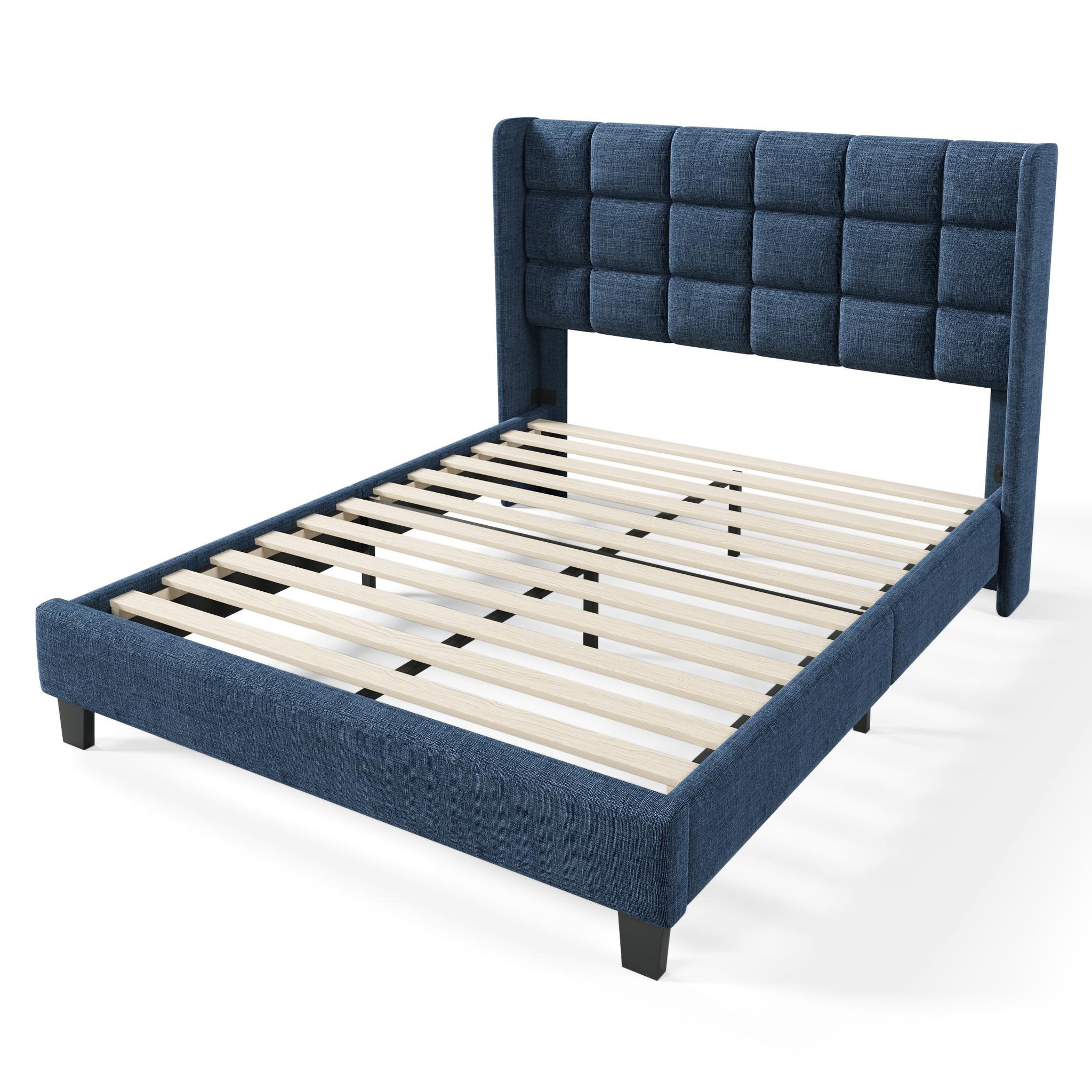 Voir la diapositive 6 : MERAX Lit simple avec sommier Lin