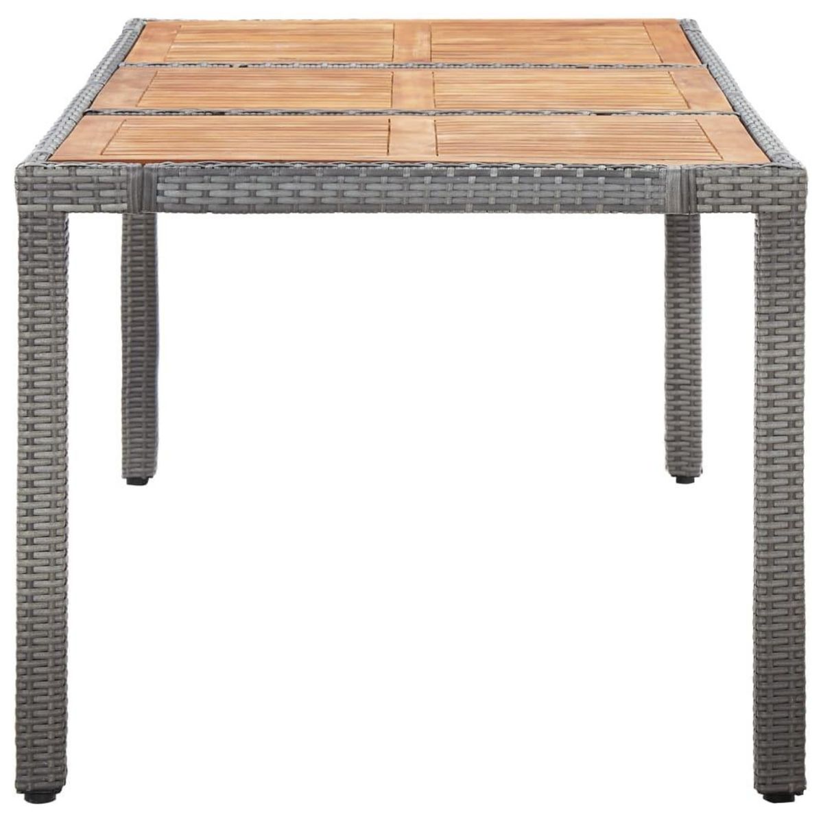 VIDAXL Ensemble a manger d'exterieur 9pcs coussins Resine tressee Gris