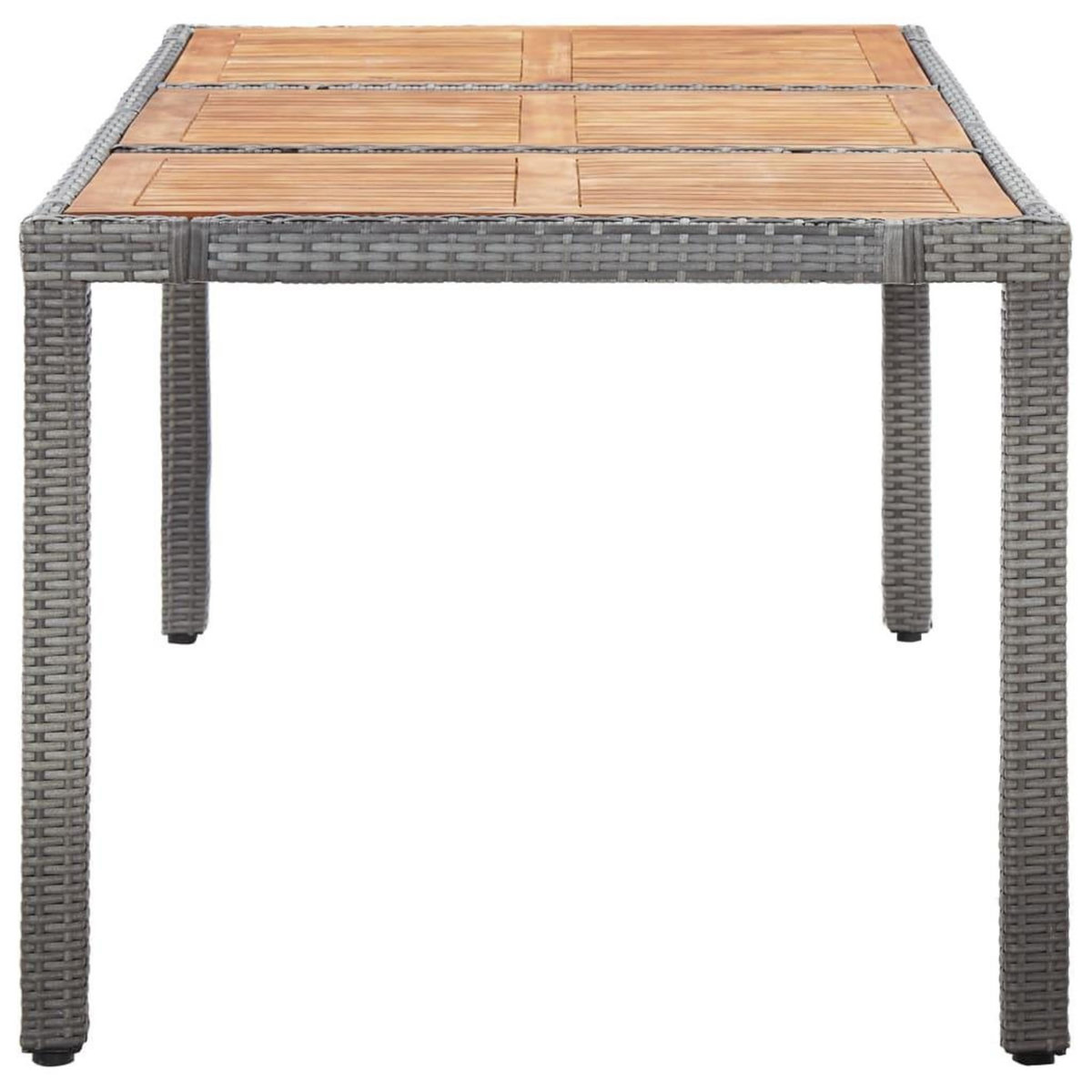 VIDAXL Ensemble a manger d'exterieur 9pcs coussins Resine tressee Gris