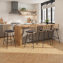 Voir la diapositive 2 : ID MARKET Lot de 4 tabourets de bar SUMMER effet rotin pied métal noir