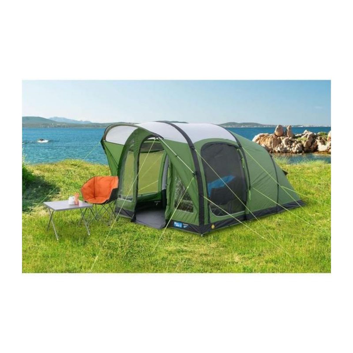 KAMPA Tente de camping gonflabe - 3 places - KAMPA - Brean 3 AIR - Vert et noir