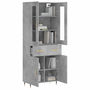 Voir la diapositive 3 : VIDAXL Buffet haut Gris beton 69,5x34x180 cm Bois d'ingenierie