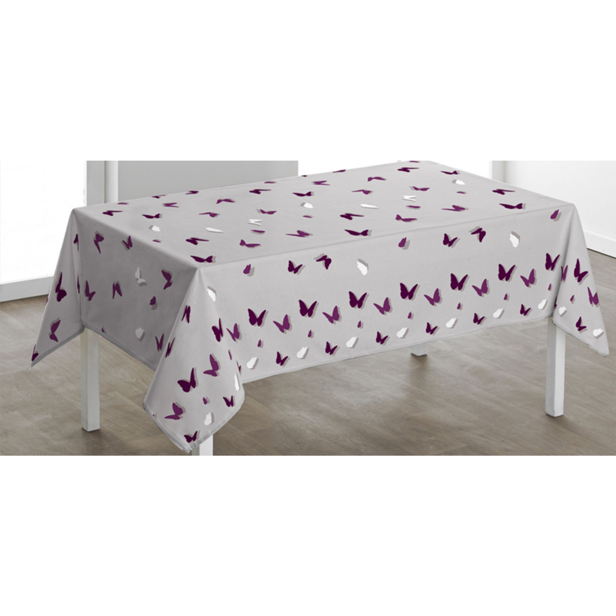 Nappe Salon Tissu, Polyester Couleur Unie Avec Pompon Aux 4 Coins