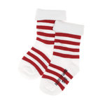 ELLE EST OU LA MER Chaussettes Blanc/Rouges Fille EOM Ossax. Coloris disponibles : Rouge
