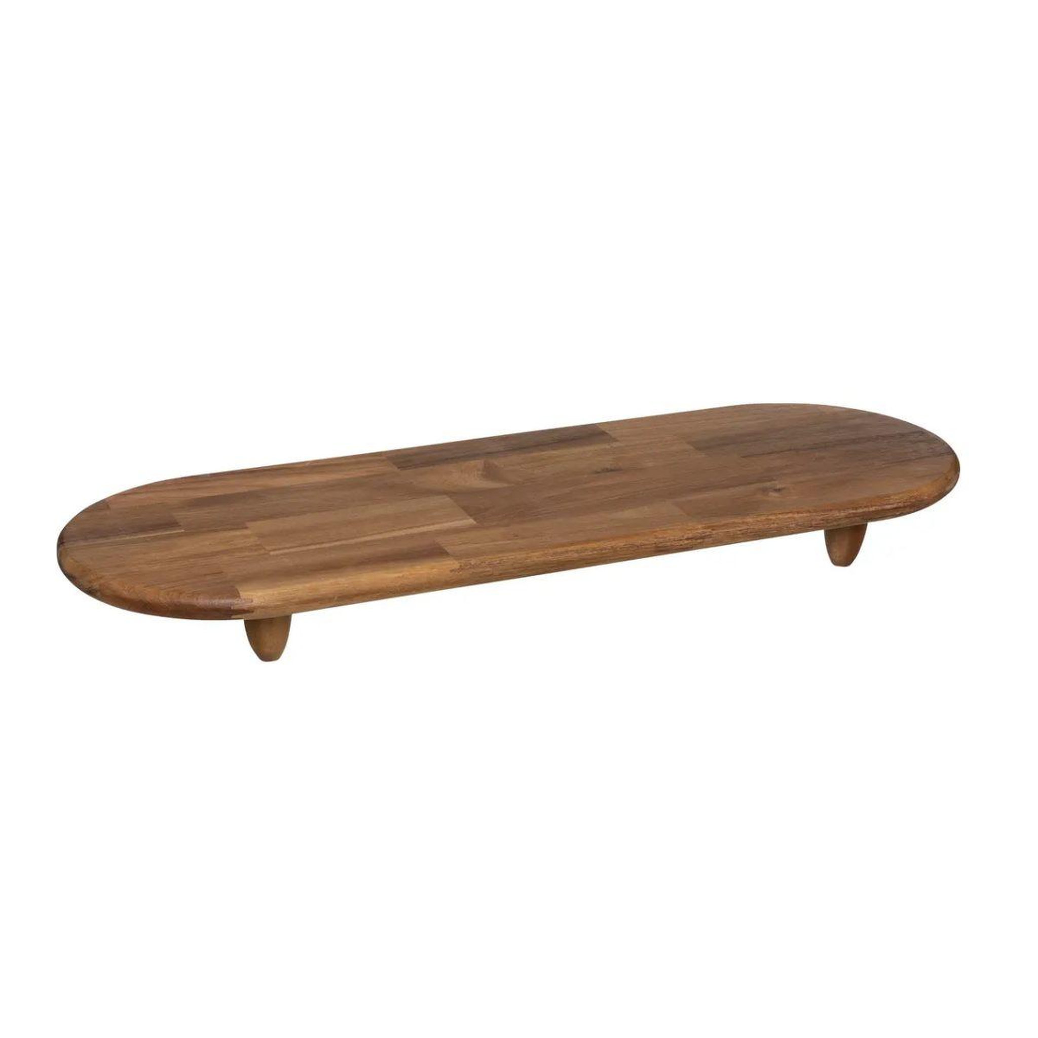 SECRET DE GOURMET Plat de présentation sur pied  acacia  70cm marron