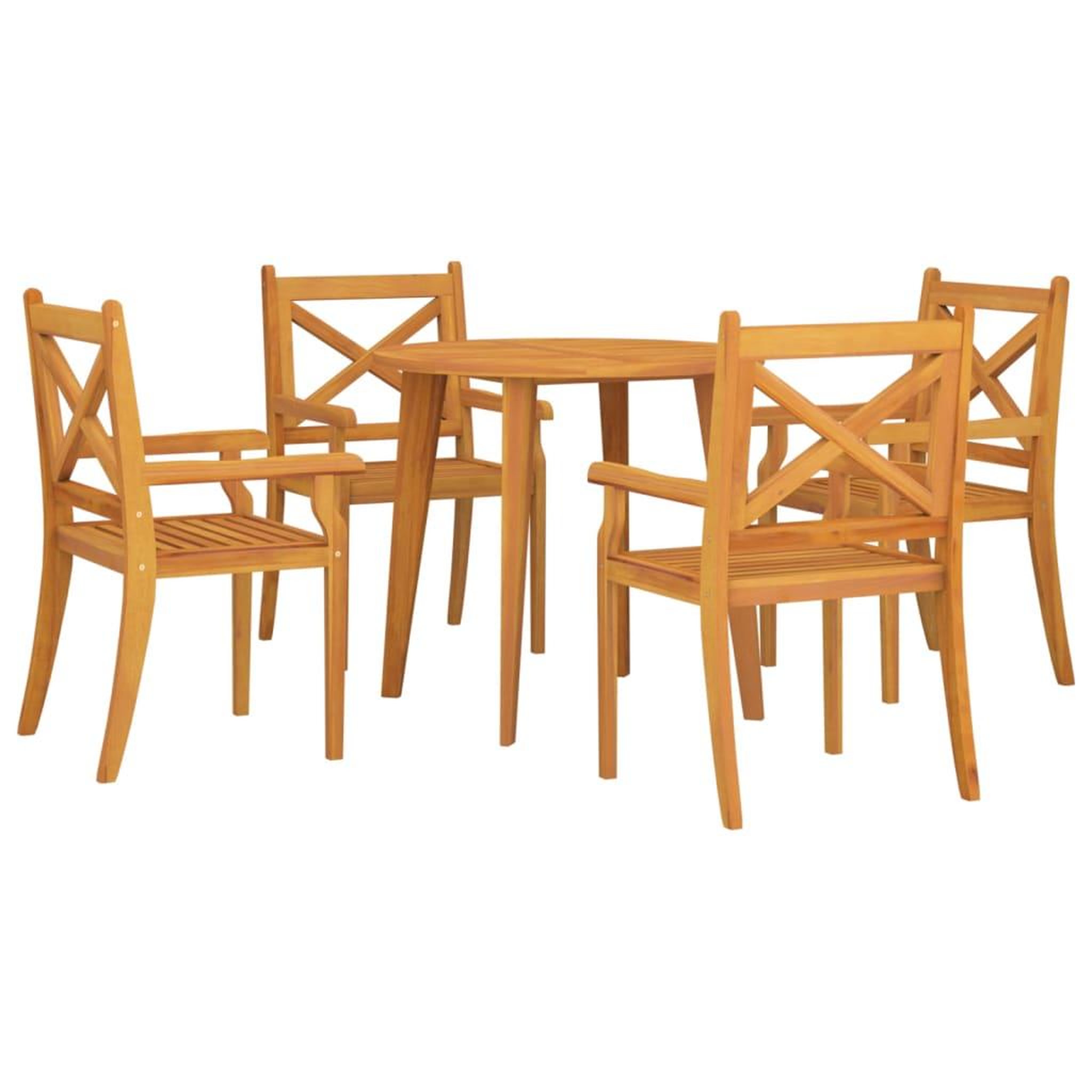 Voir la diapositive 3 : VIDAXL Ensemble a manger de jardin 5 pcs Bois d'acacia solide
