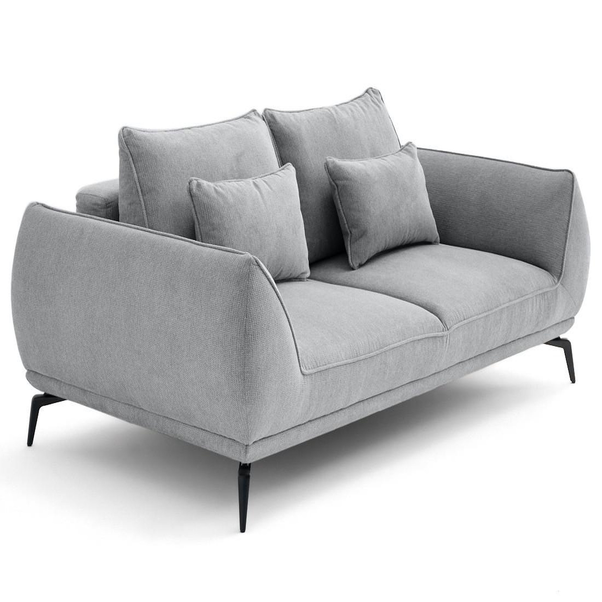 Voir la diapositive 3 : LISA DESIGN Arica - canapé droit 2 places en tissu texturé