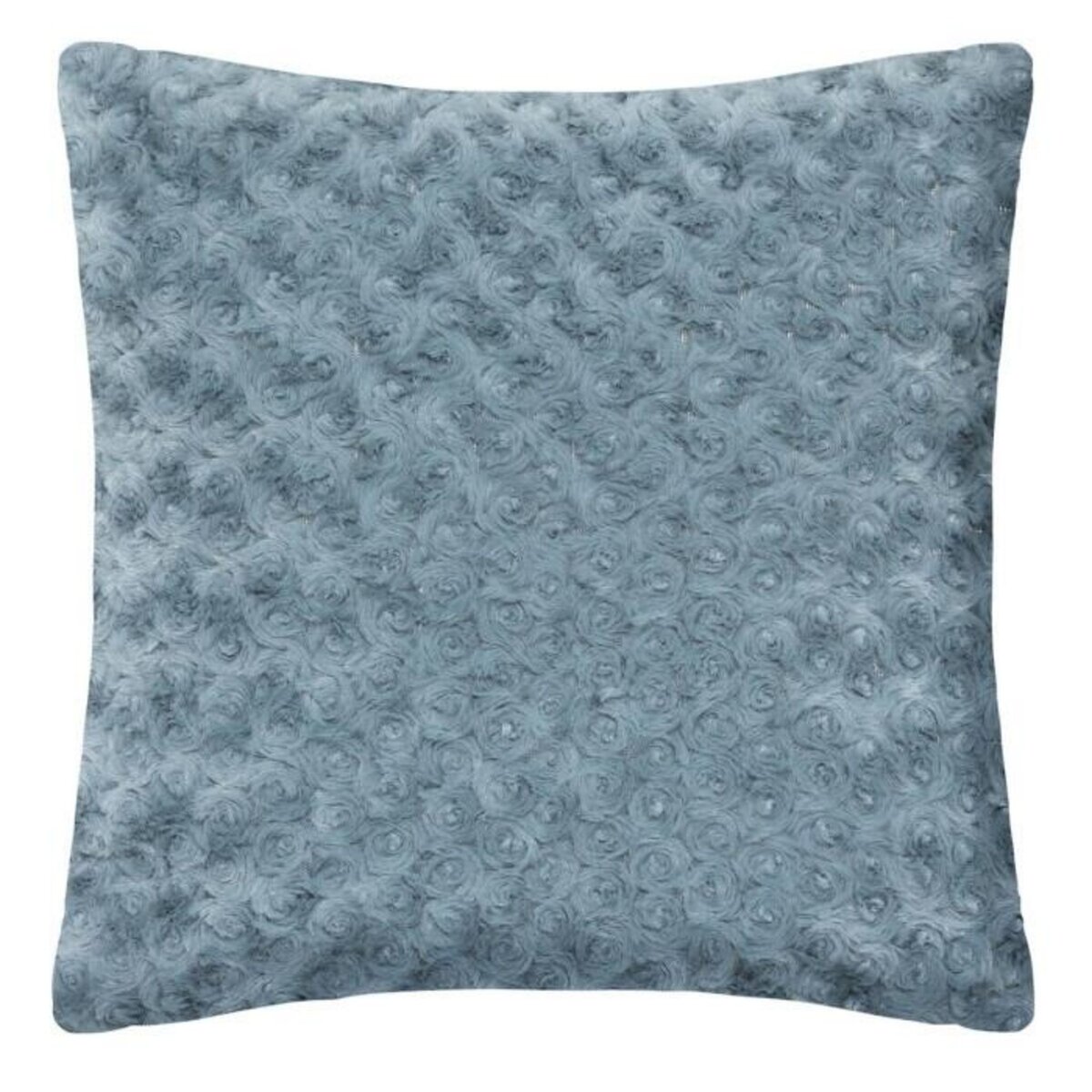 ATMOSPHERA Coussin Imitation Fourrure  Bouclée  45x45cm Bleu Orage