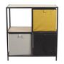 Voir la diapositive 3 : The Home Deco Factory Etagère 4 cases Kalo en bois et métal - Marron et noir