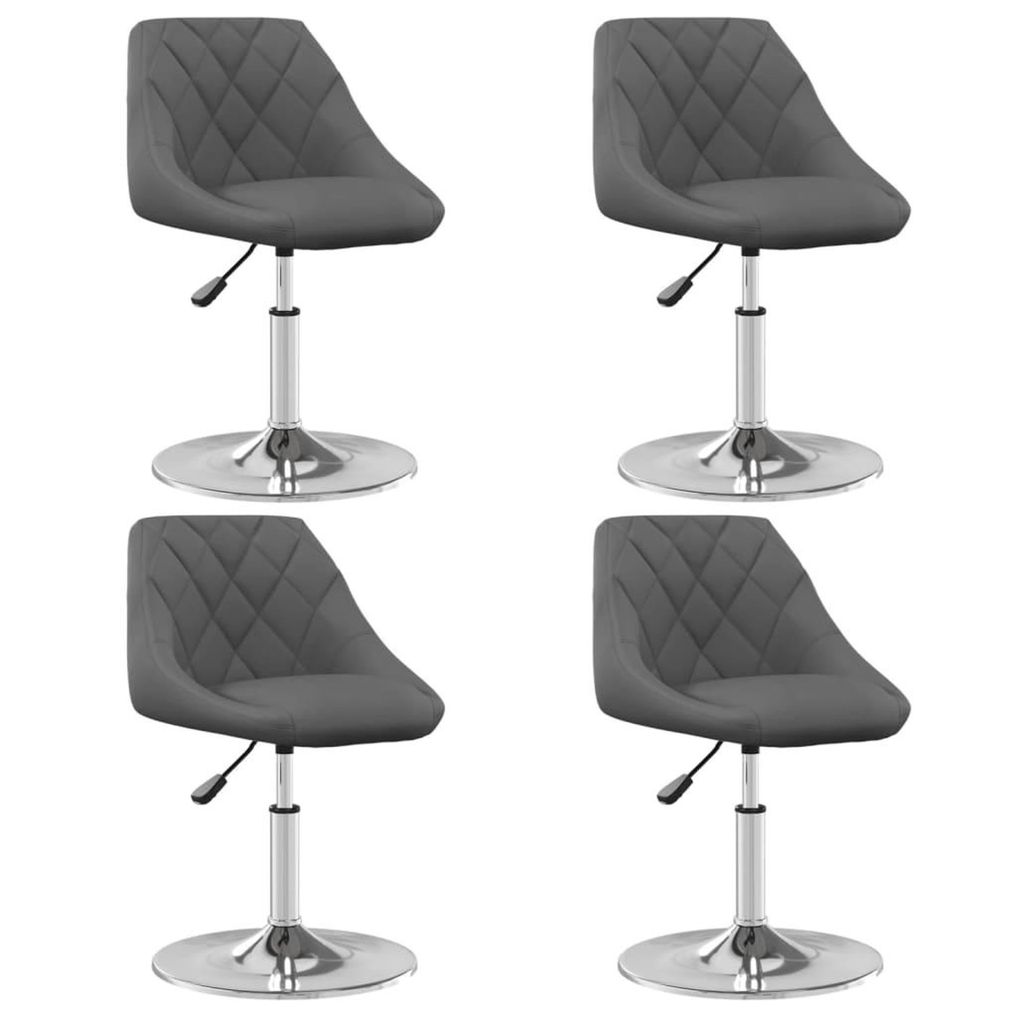 VIDAXL Chaises pivotantes a manger lot de 4 Gris fonce Velours