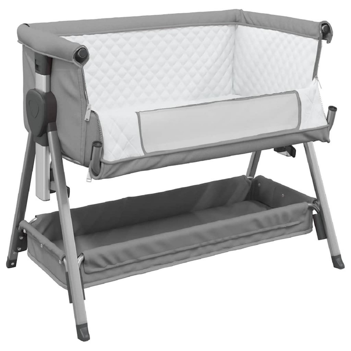 VIDAXL Lit pour bebe avec matelas Gris clair Tissu de lin