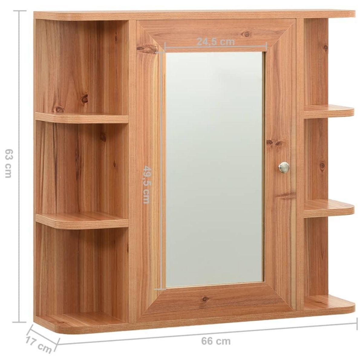 VIDAXL Armoire a miroir de salle de bain Chene 66x17x63 cm MDF