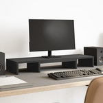 VIDAXL Support de moniteur élévateur réglable noir bois d ingénierie
