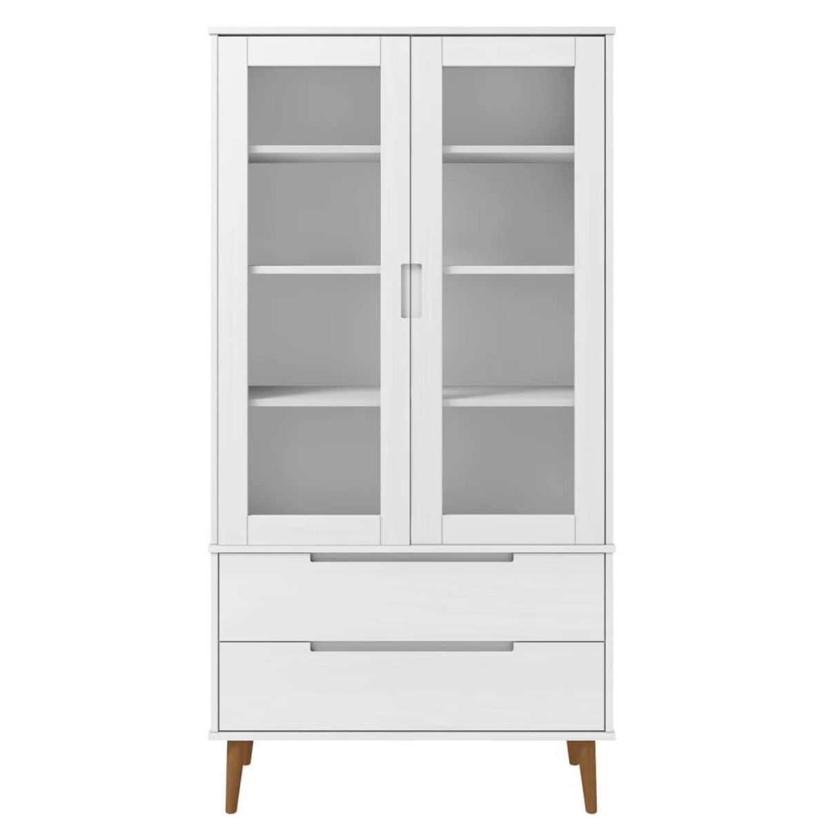VIDAXL Armoire a vitrine MOLDE Blanc 90x35x175 cm Bois de pin massif