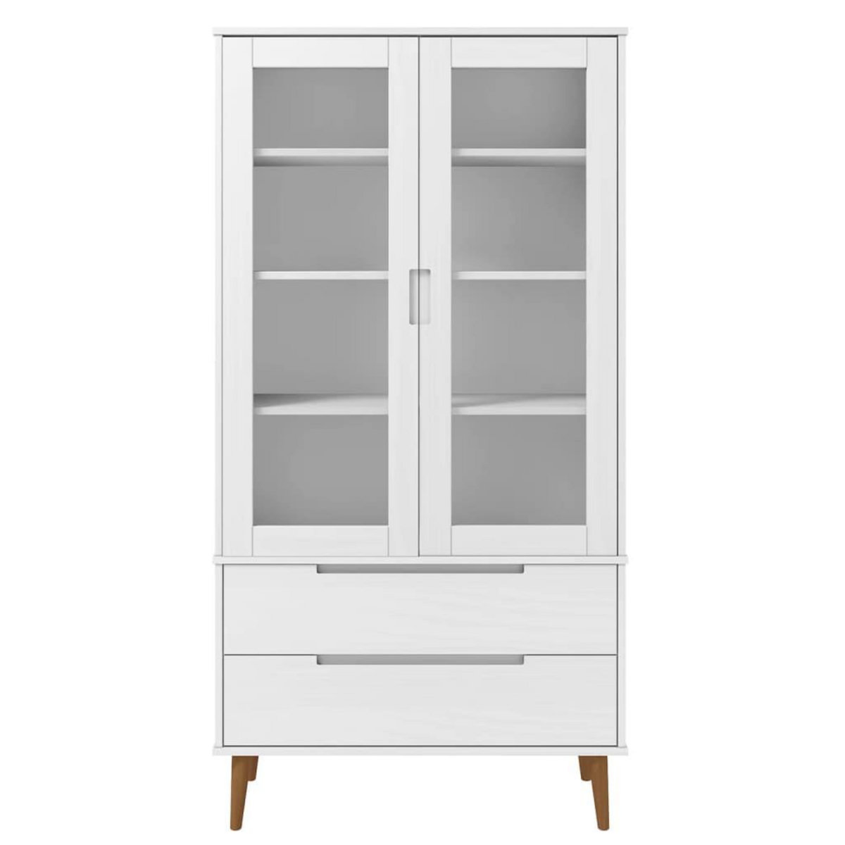 VIDAXL Armoire a vitrine MOLDE Blanc 90x35x175 cm Bois de pin massif