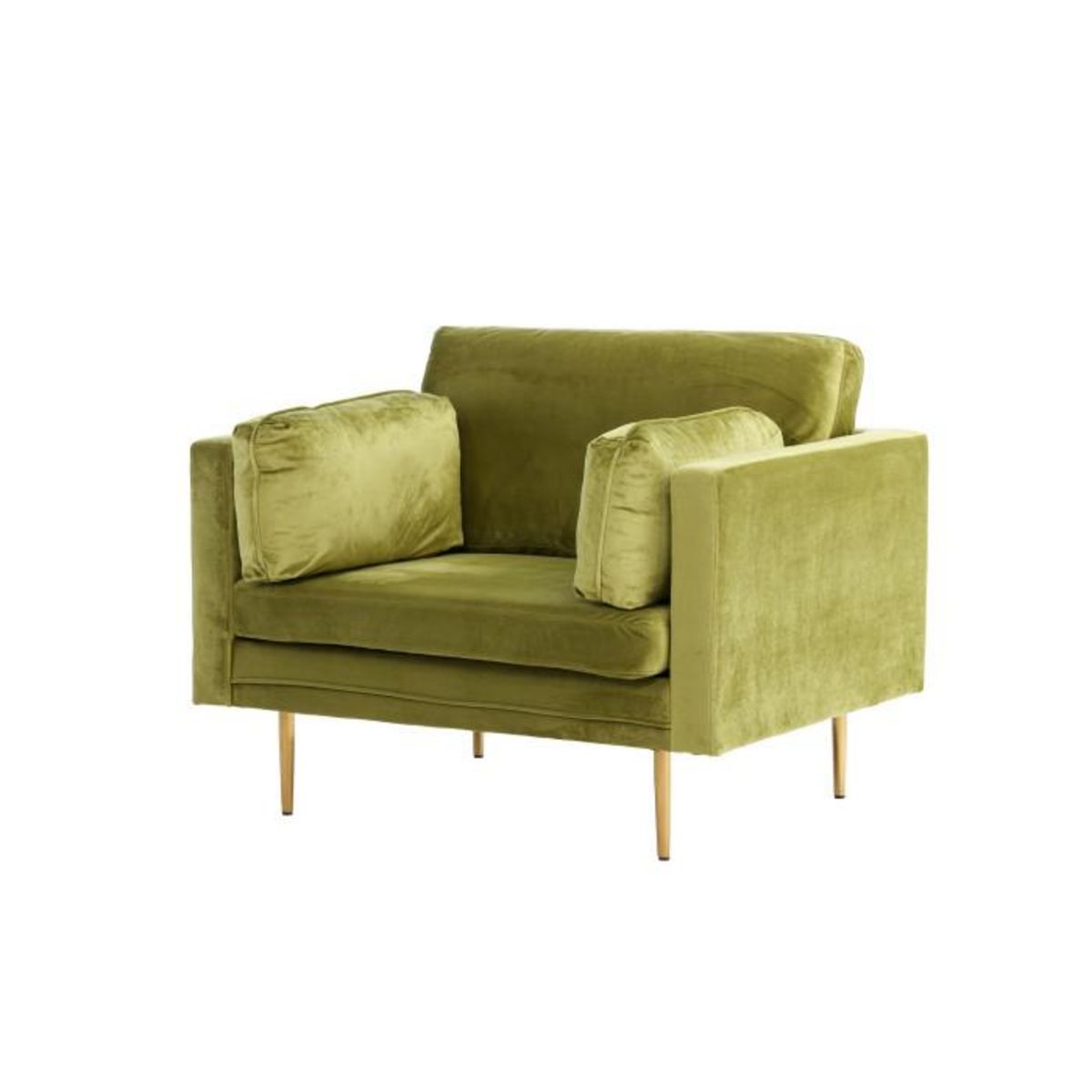 Paris Prix Fauteuil Design en Velours  Boom  110cm Vert
