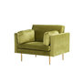 Voir la diapositive 5 : Paris Prix Fauteuil Design en Velours  Boom  110cm Vert