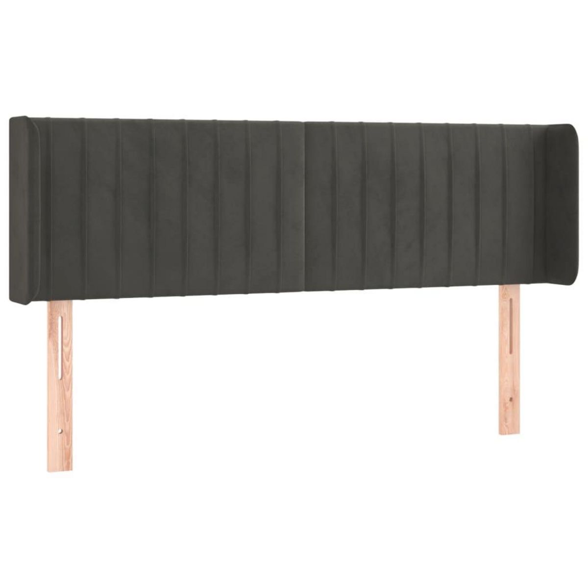 VIDAXL Tete de lit avec oreilles Gris fonce 147x16x78/88 cm Velours