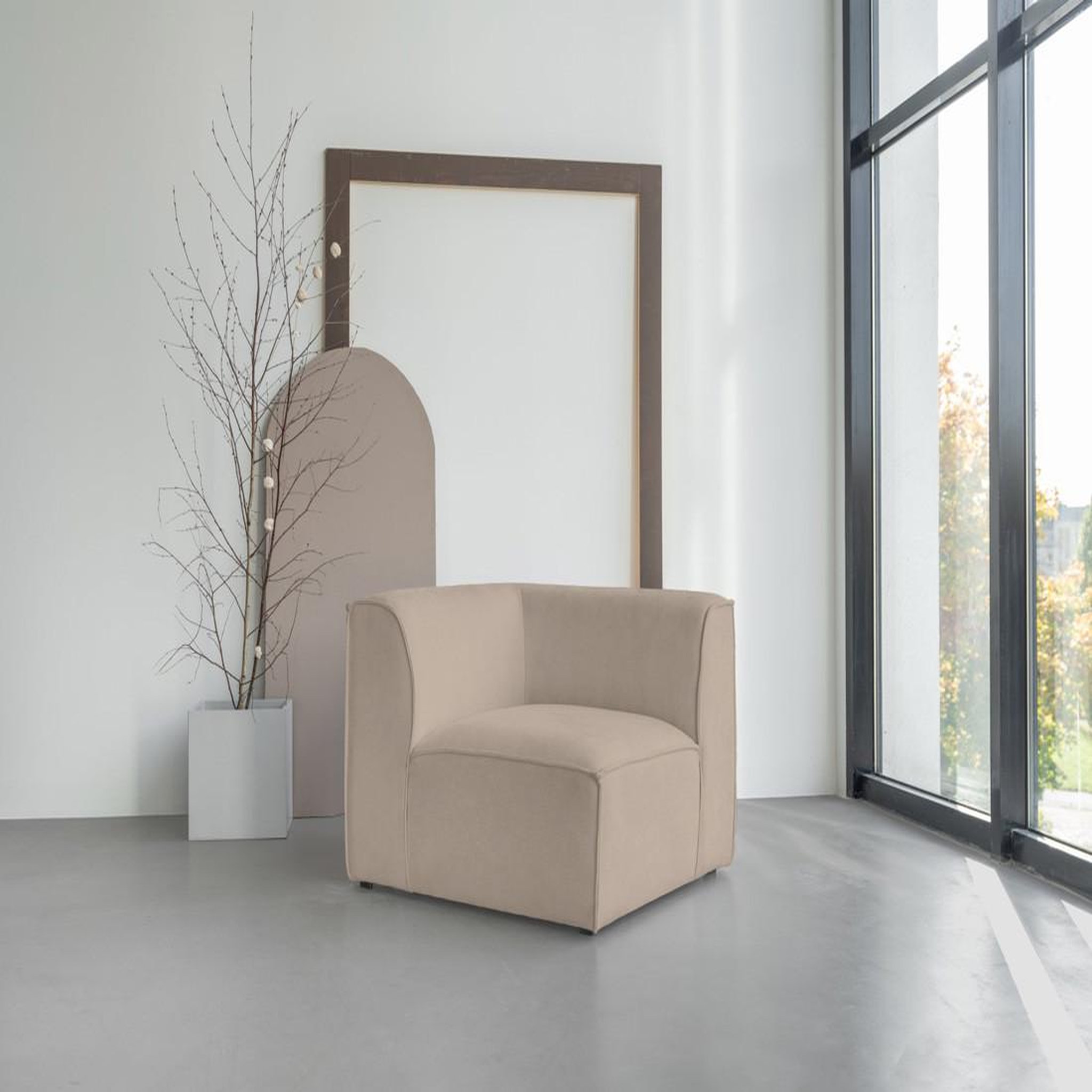 Voir la diapositive 5 : BEST MOBILIER Felix - module d'assise d'angle réversible en tissu texturé