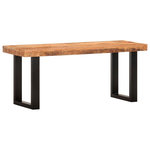 VIDAXL Banc 110 cm Bois de manguier brut massif et acier