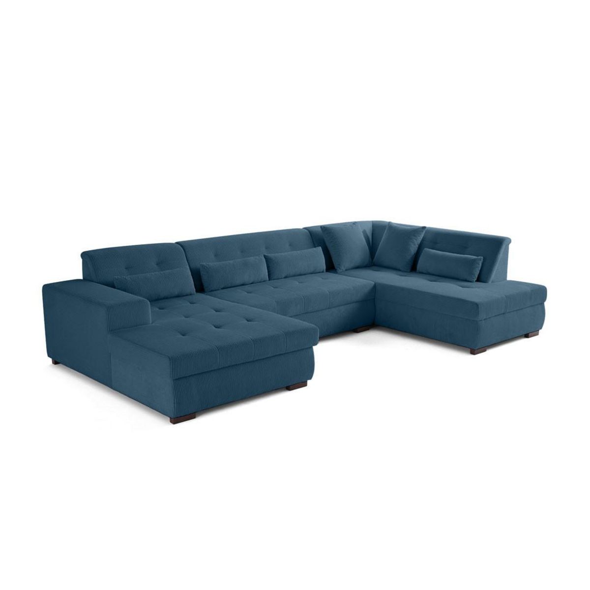 LISA DESIGN Vermont - canapé panoramique d'angle droit - 7 places - en velours côtelé