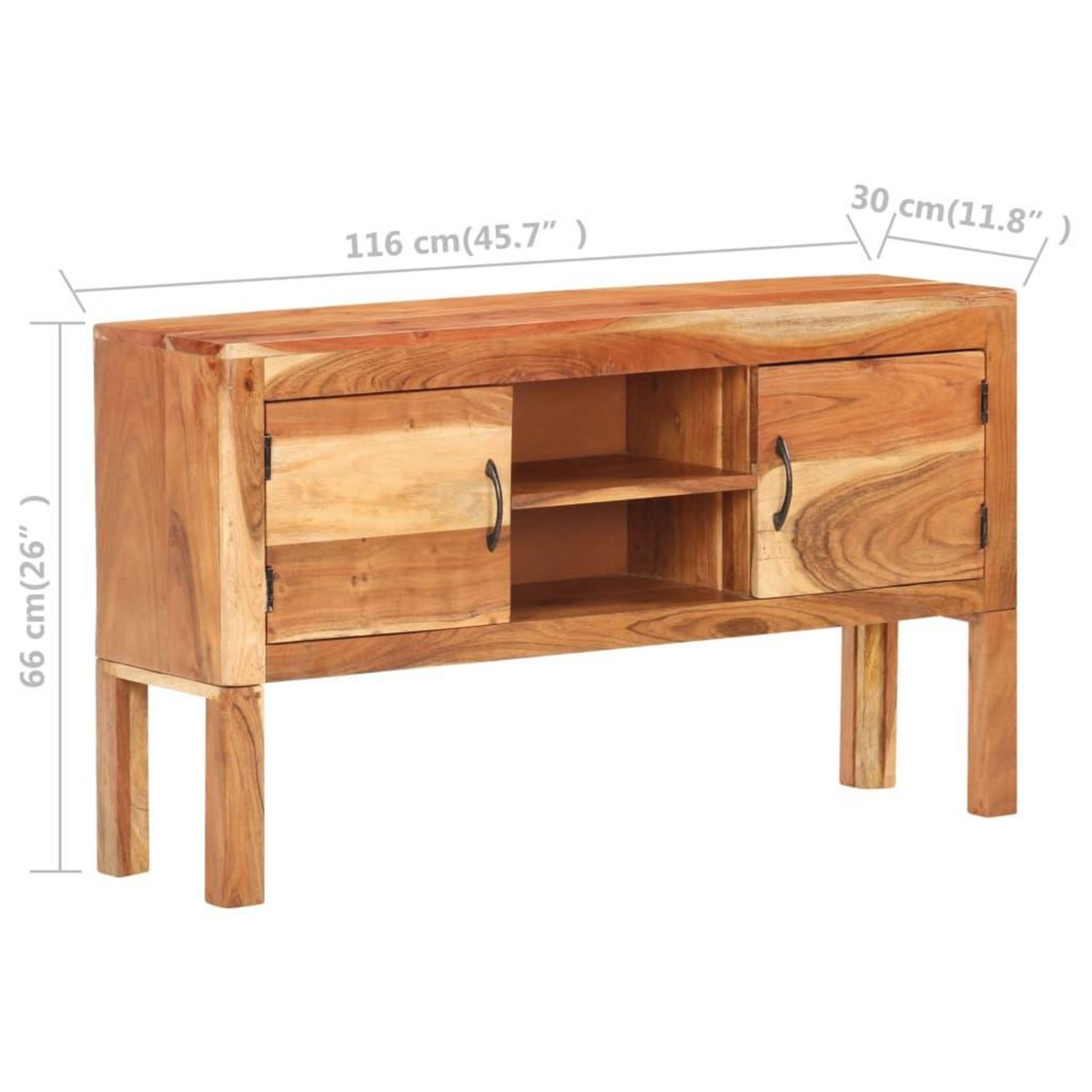 VIDAXL Buffet 116x30x66 cm Bois d'acacia massif
