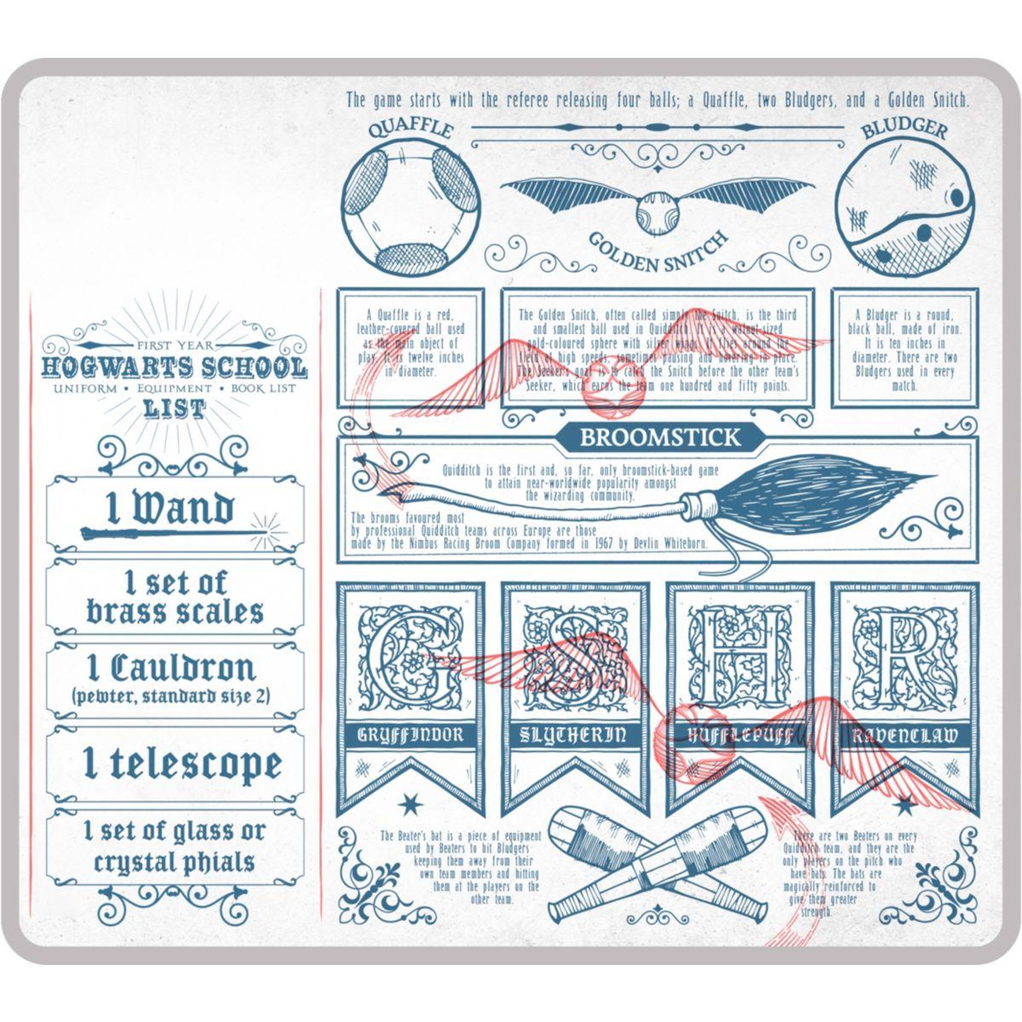 Voir la diapositive 2 : LEXIP Tapis de souris x warner - harry potter - quidditch tapi