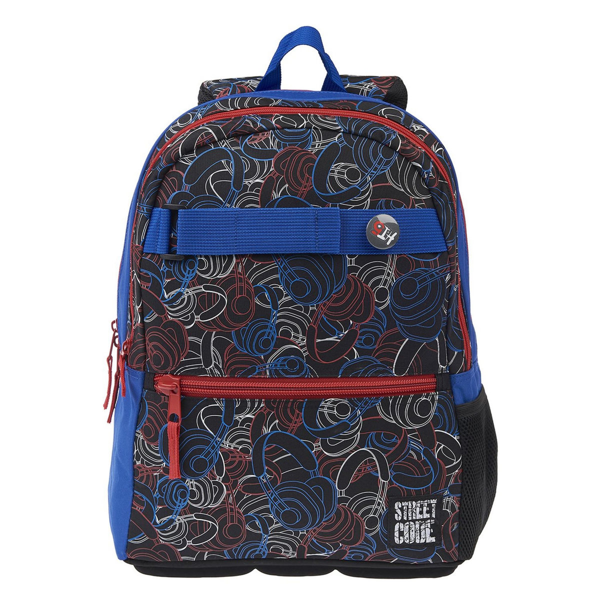 AUCHAN Sac à dos polyester imprimé CASQUES AUDIO STREET CODE