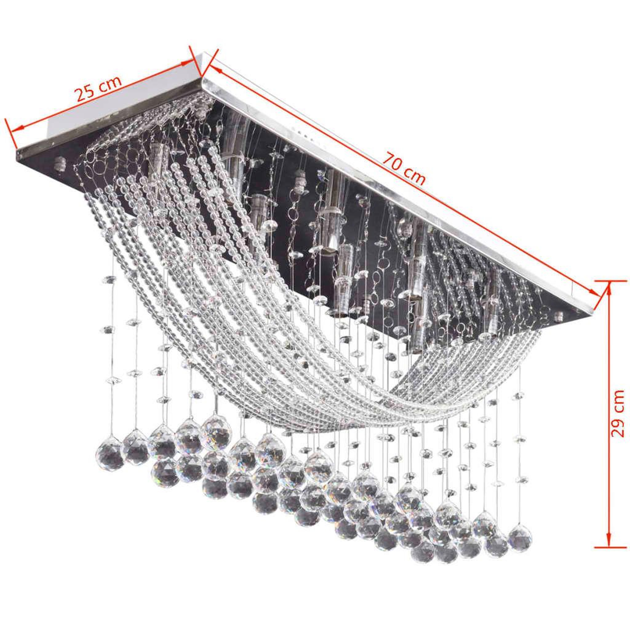 Voir la diapositive 6 : VIDAXL Plafonnier avec perles en verre cristal Etincelant Blanc 8 x G9 29 cm
