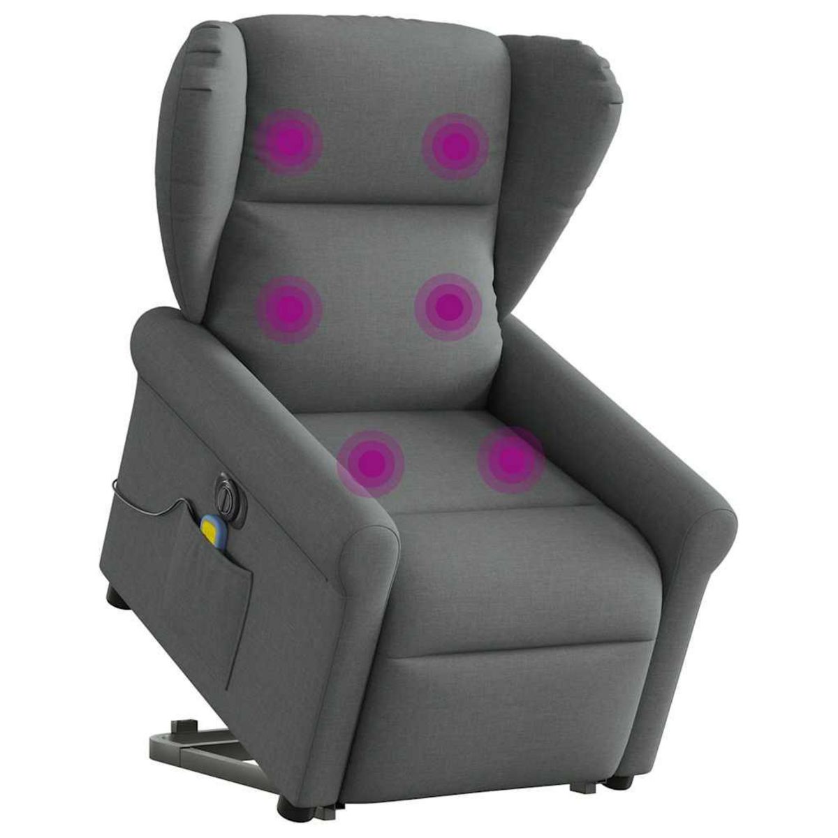 VIDAXL Fauteuil inclinable de massage electrique Gris fonce Tissu