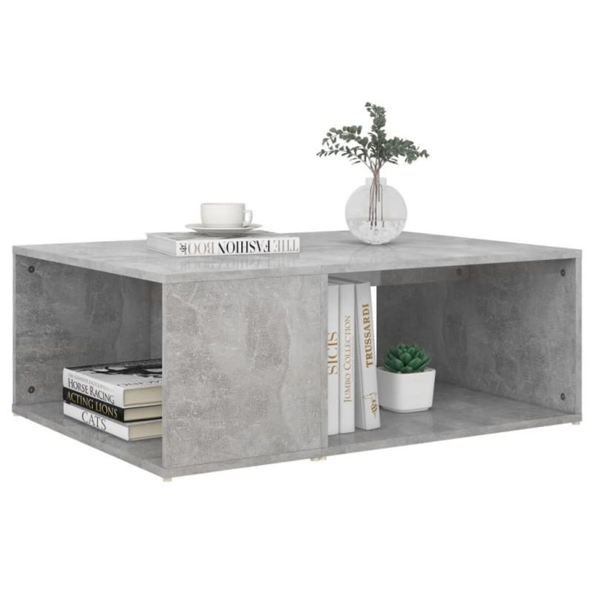 VIDAXL Table basse gris béton 90x67x33 cm bois d ingénierie