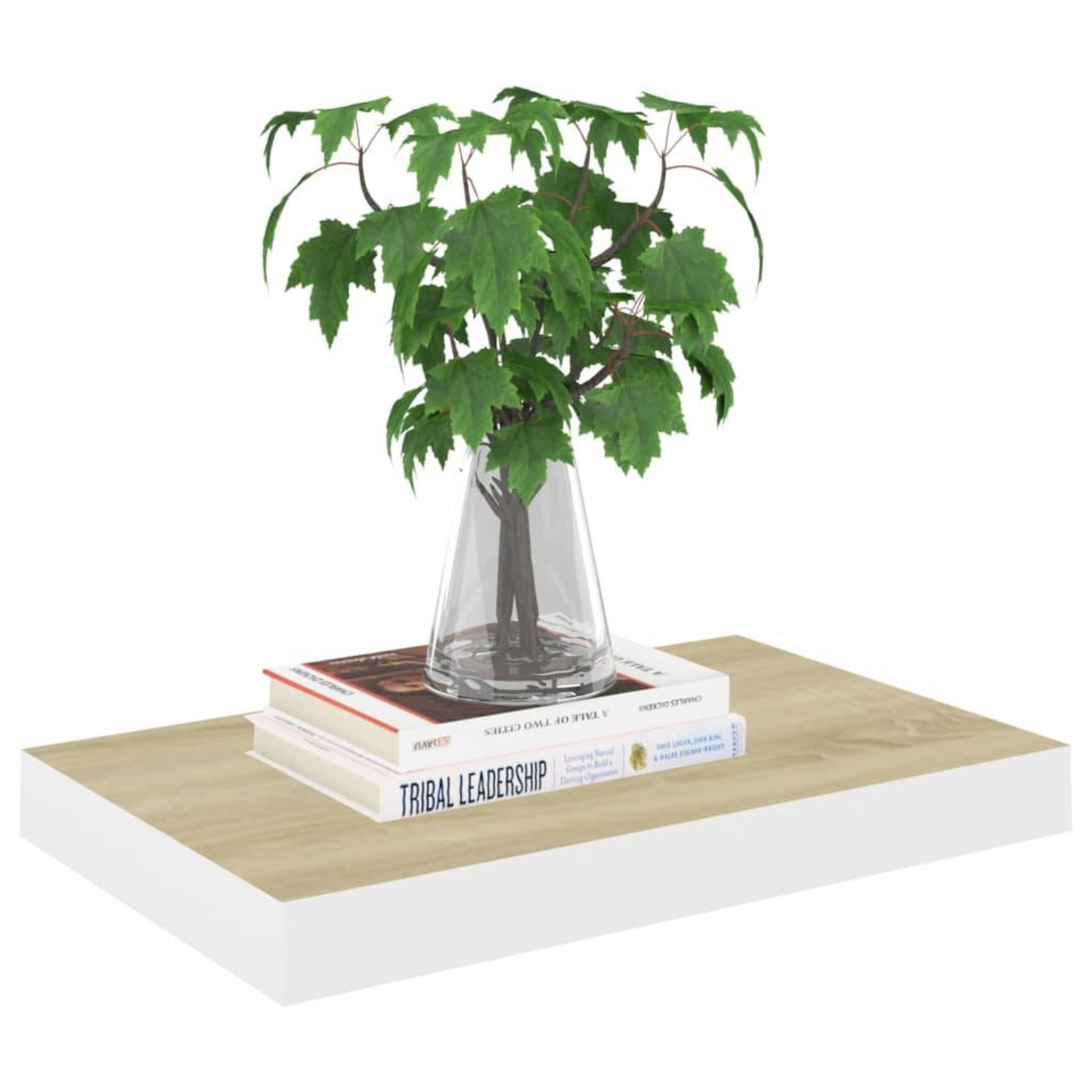 Voir la diapositive 3 : VIDAXL Etagere murale flottante Chene et blanc 40x23x3,8 cm MDF