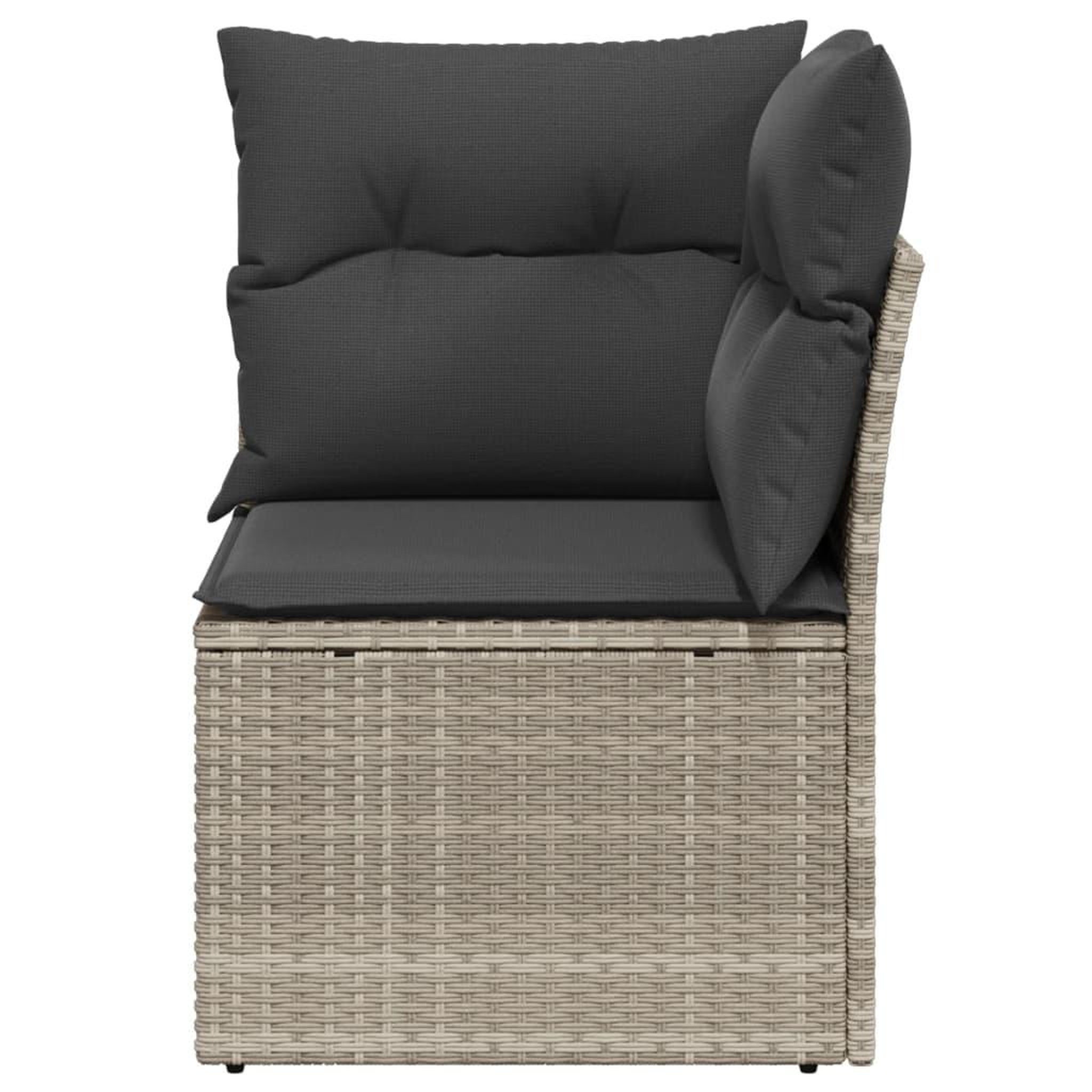 Voir la diapositive 4 : VIDAXL Canape d'angle de jardin et coussins gris clair resine tressee