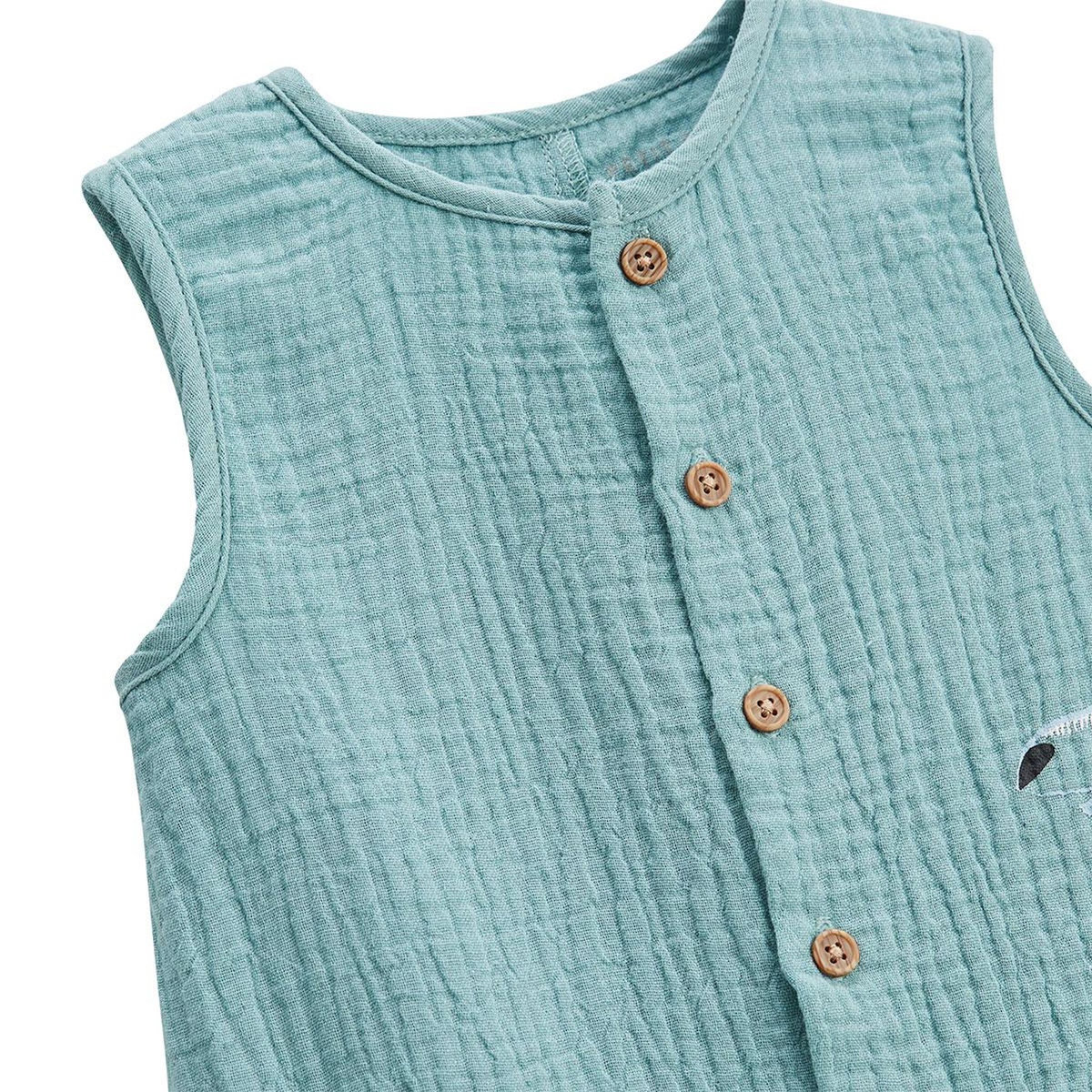 Petit Béguin Combishort bébé en gaze de coton Toucana