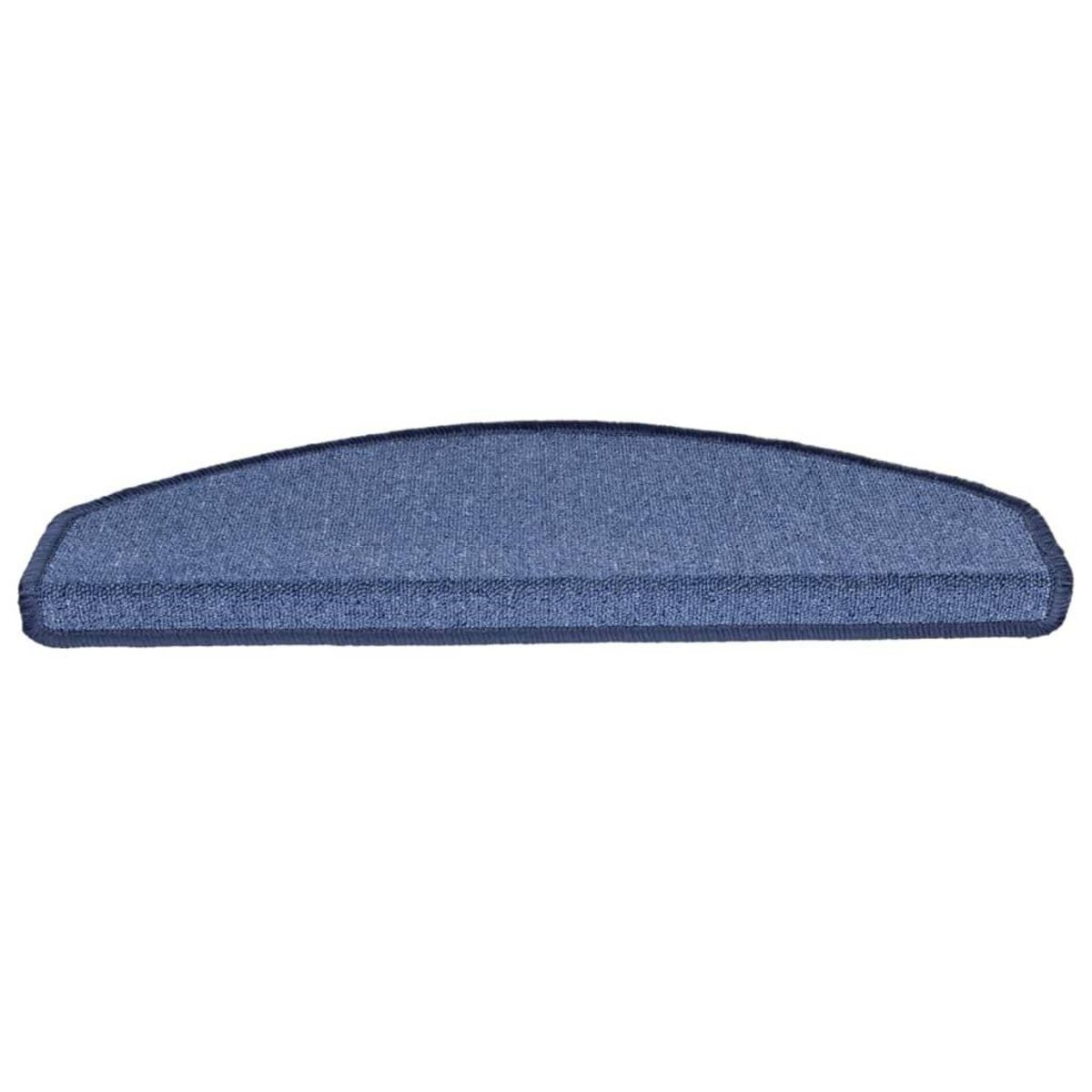 VIDAXL Tapis d'escalier 15 pcs Bleu 65x24x4 cm