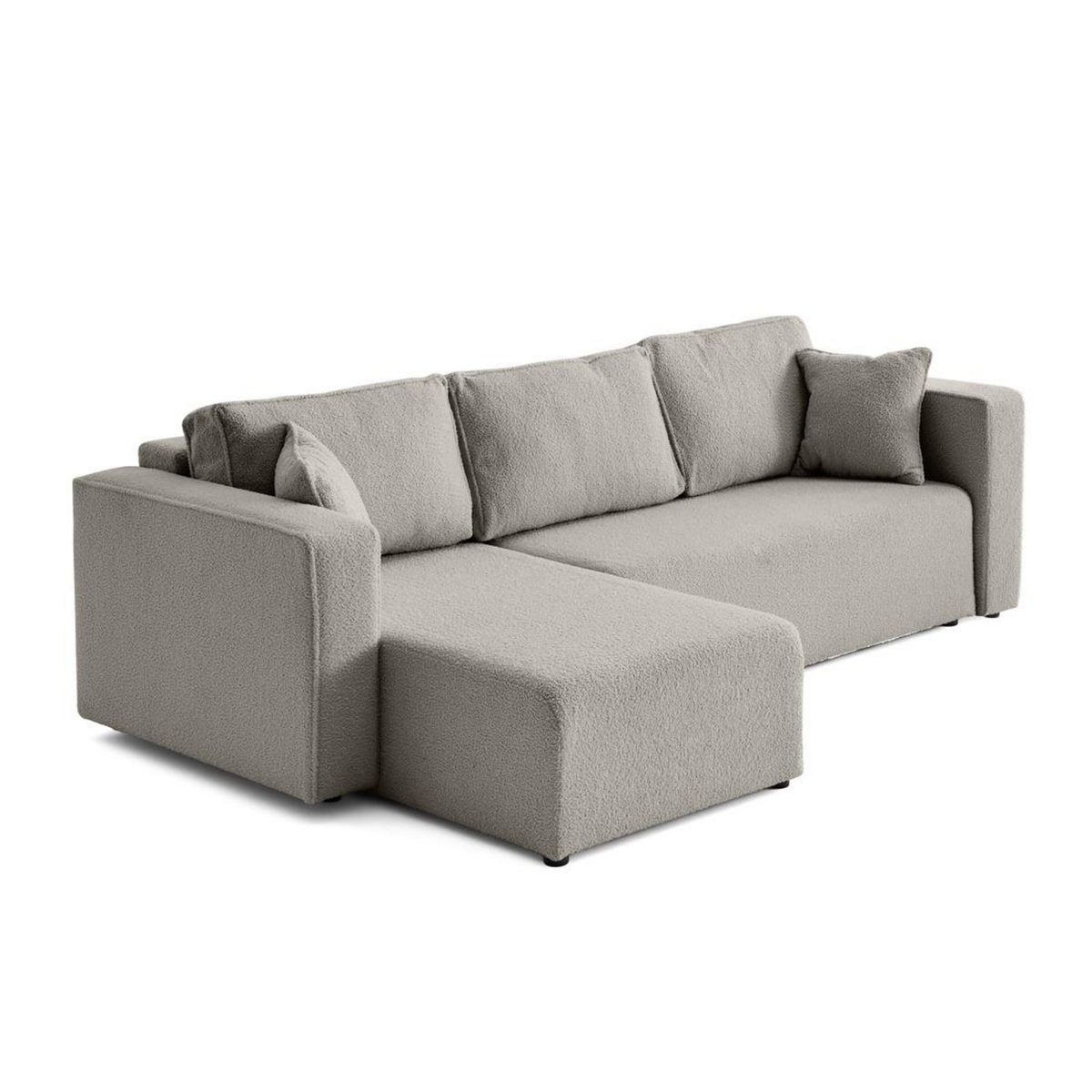 BEST MOBILIER Topaze - canapé d'angle réversible - 4 places - convertible avec coffre - en tissu bouclette