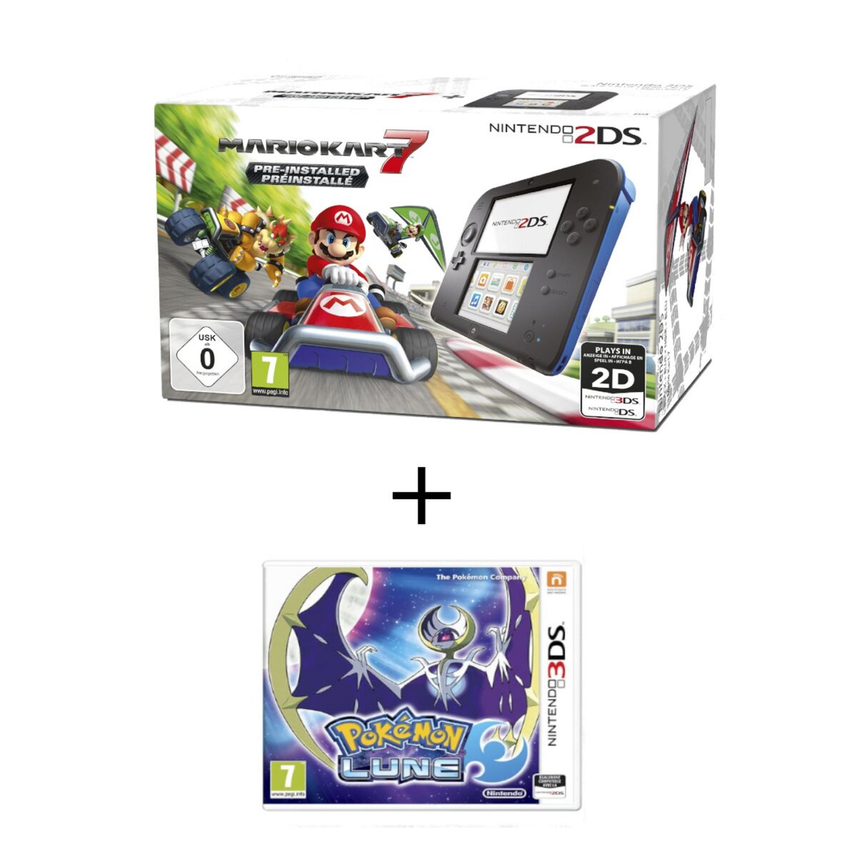 Console 2DS Mario Kart 7 + Pokemon Lune 3DS 