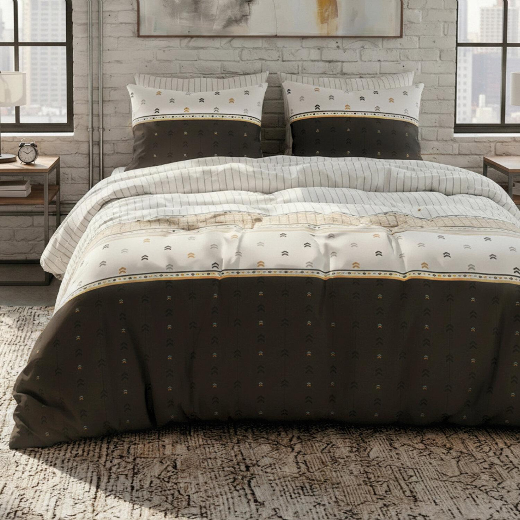 ATELIER DU COTON Parure housse de couette en coton 57 fils aven. Coloris disponibles : Gris
