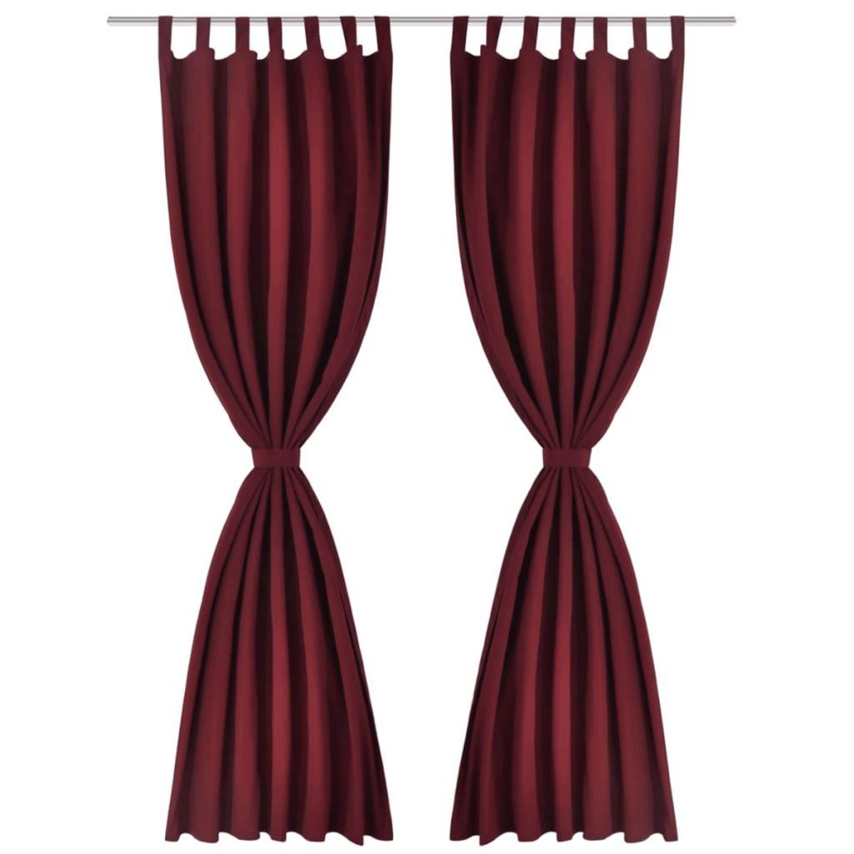 VIDAXL 2 pcs Rideau a Passant Micro Satin Bordeaux 140 x 175 cm