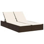 Voir la diapositive 2 : VIDAXL Chaise longue double avec coussins marron resine tressee