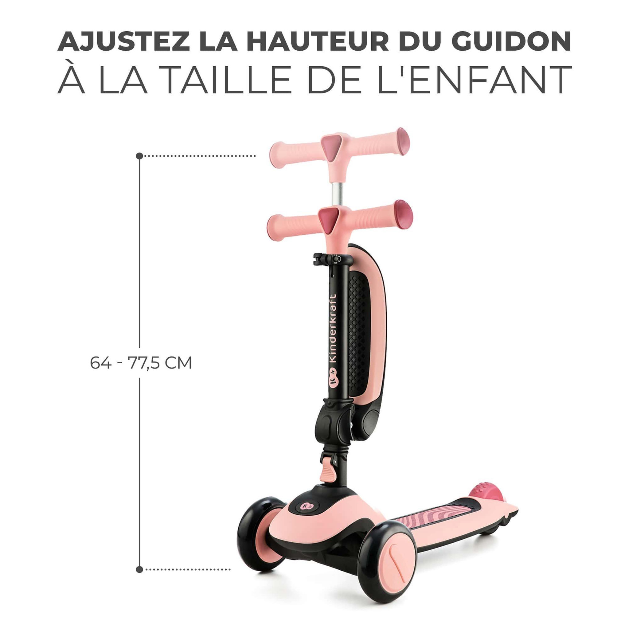 Voir la diapositive 5 : KINDERKRAFT Trottinette enfant pliante avec siege et roues lumineuses