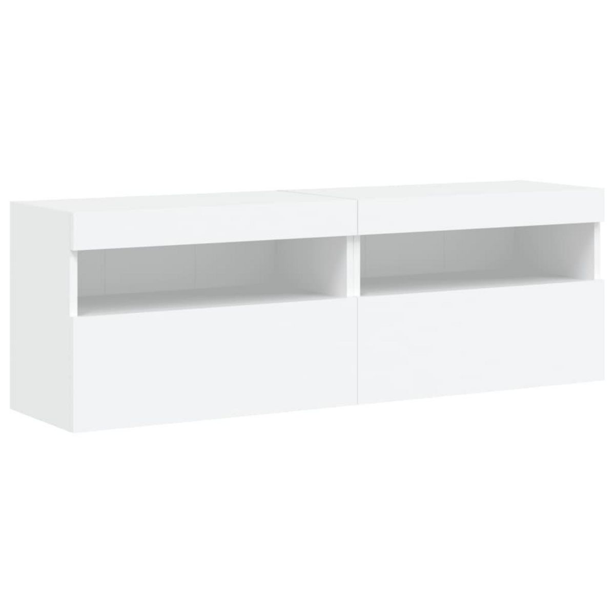 VIDAXL Meubles TV muraux avec lumieres LED 2 pcs blanc 60x30x40 cm