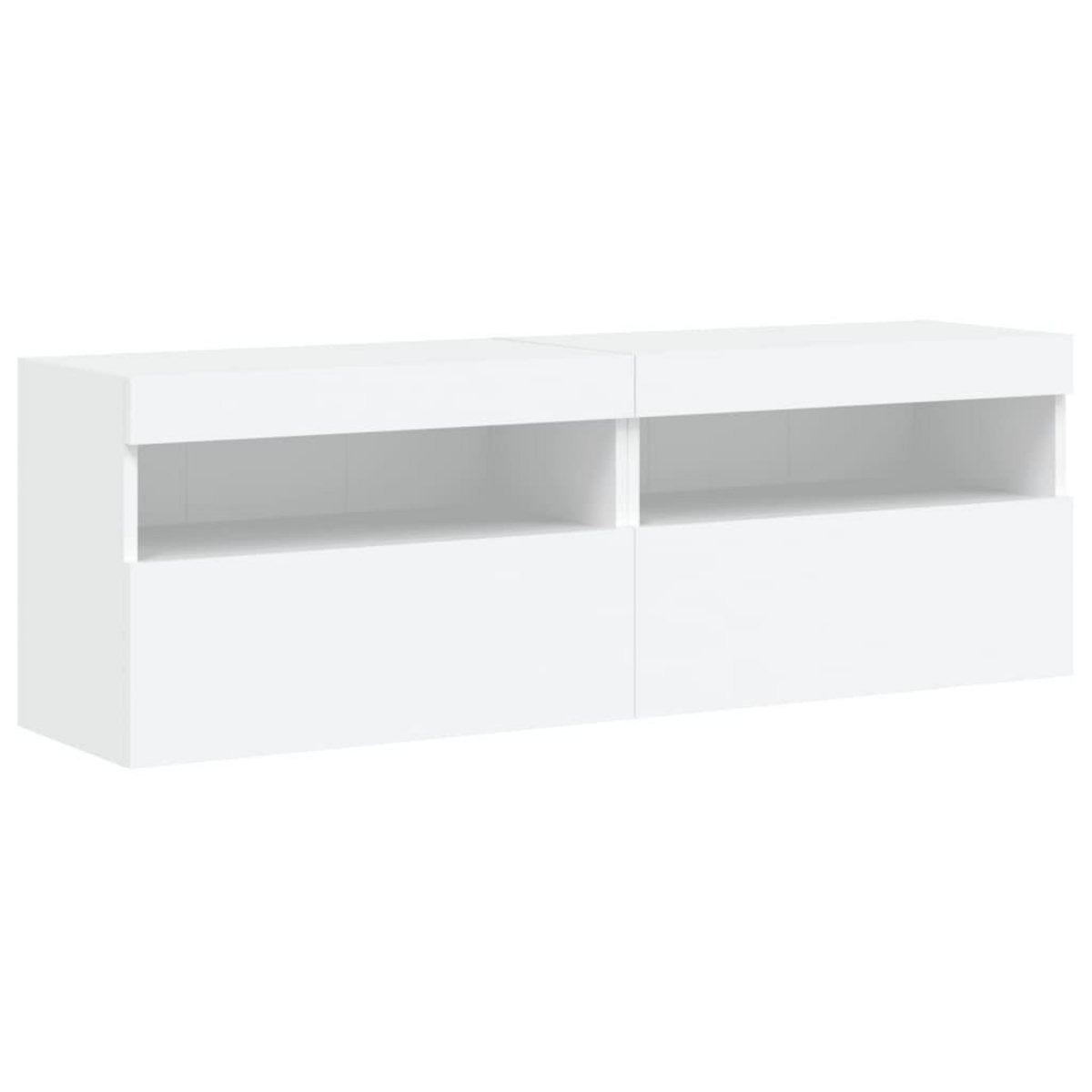 VIDAXL Meubles TV muraux avec lumieres LED 2 pcs blanc 60x30x40 cm