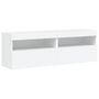 Voir la diapositive 3 : VIDAXL Meubles TV muraux avec lumieres LED 2 pcs blanc 60x30x40 cm