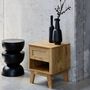 Voir la diapositive 3 : SWEEEK Table de chevet avec 1 tiroir et 1 niche effet bois et cannage. pieds eucalyptus